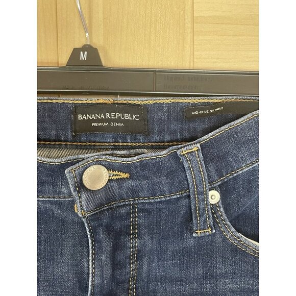 Banana Republic Skinny Jeans Sz 27 Womens Mid Rise Dark Wash Blue Denim Casual - Picture 2 of 4